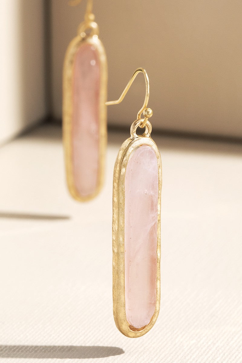 Rose Quartz Gemstone Earrings Handcrafted