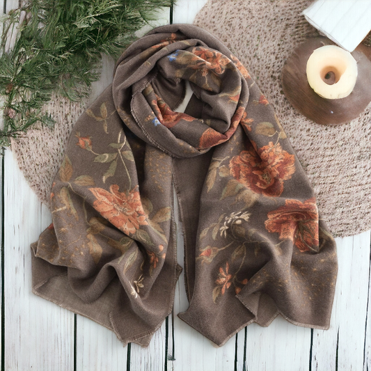 Floral Scarf Brown