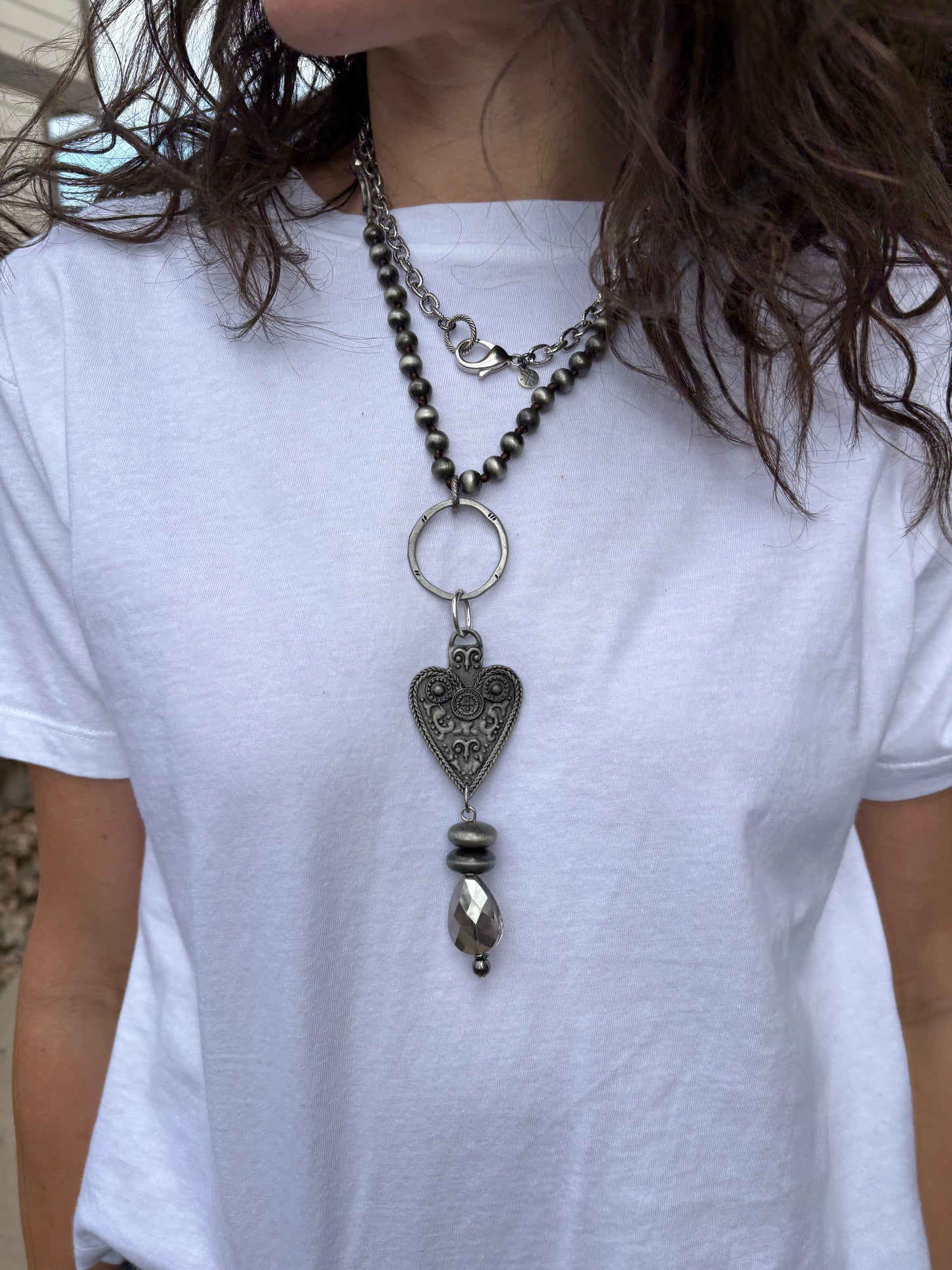 Long Drop Heart Necklace