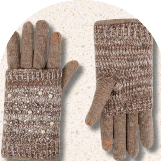 Taupe Two Piece Set Convertible Gloves