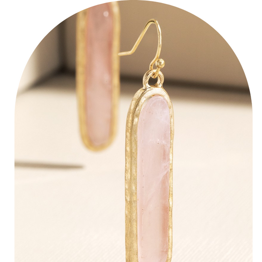 Rose Quartz Gemstone Earrings Handcrafted