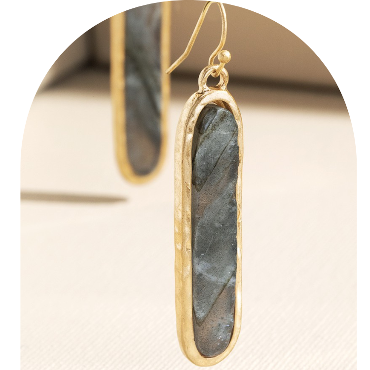 Labradorite Natural Stone Dangle Earrings