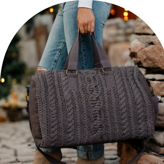 Dark Grey Textured Duffel Bag