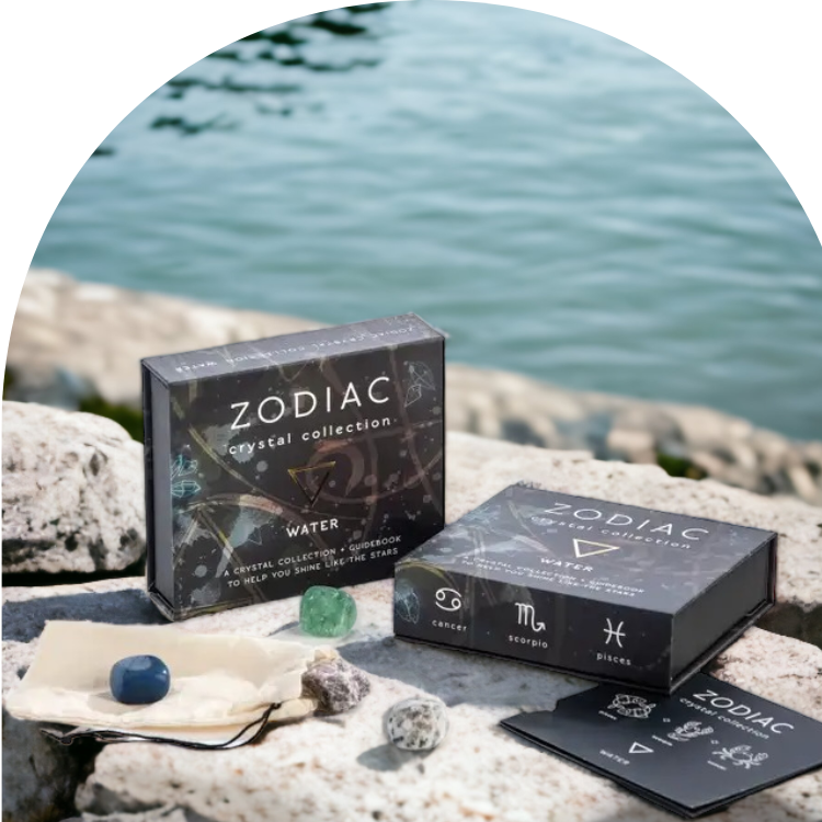 Zodiac Crystal Collection Water Element 5 Piece Gemstone Set with Guide